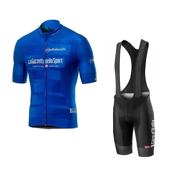 2019 Maillot Giro d'Italia Tirantes Mangas Cortas Azul